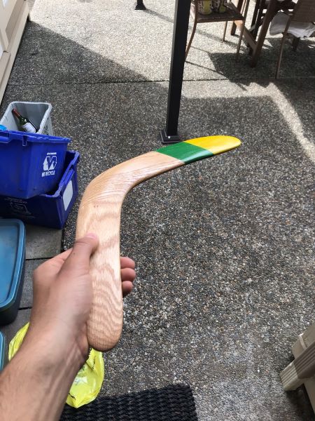 Australian styled hickory boomerang